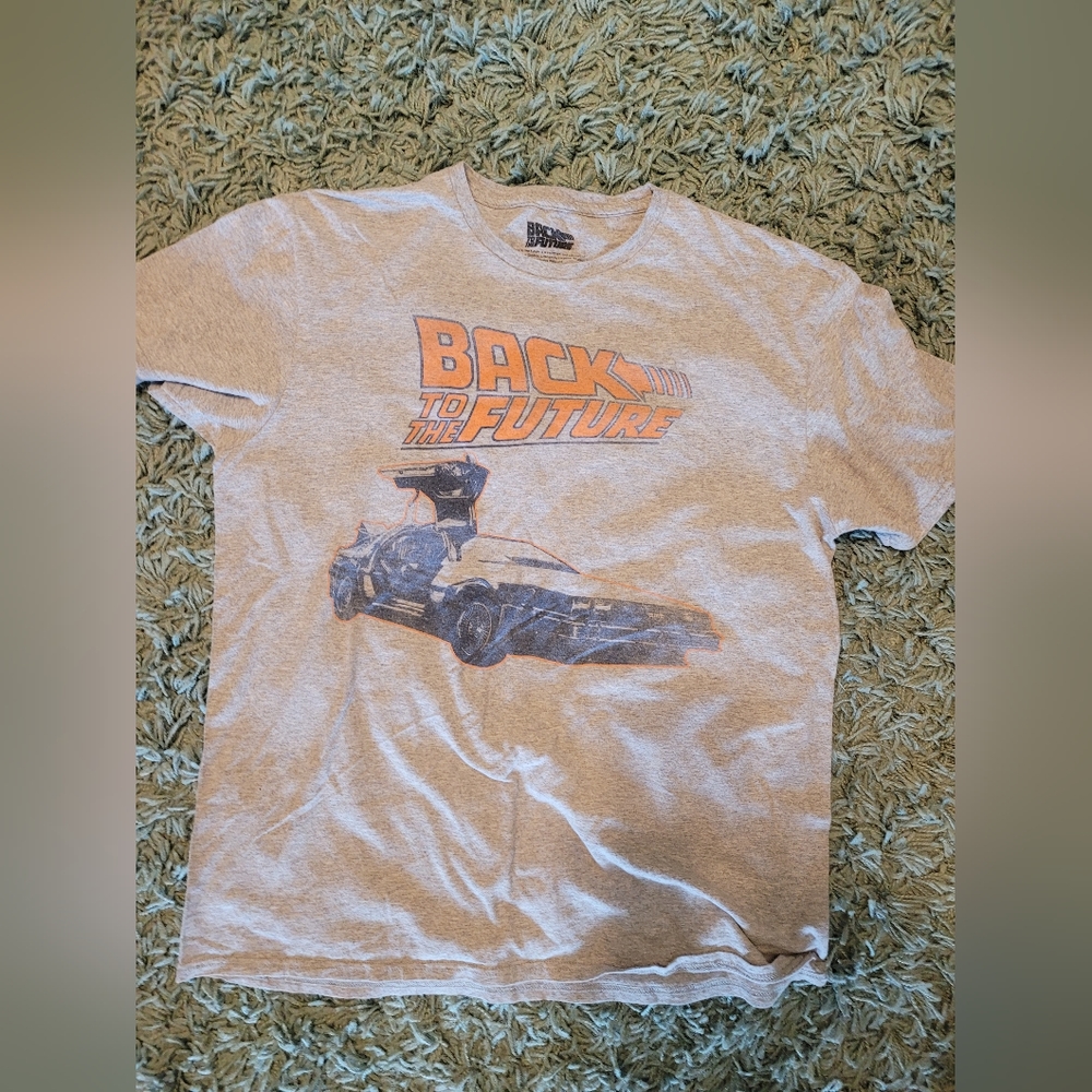 EUC Back to the Future Tee Heather Grey Unisex Size L